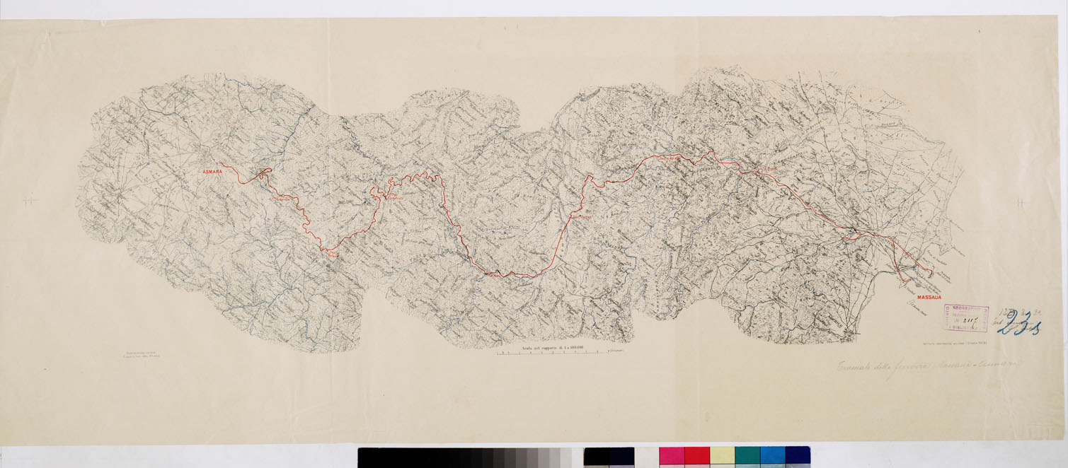 (N:11360) FERROVIA MASSAUA-ASMARA. (B0010507) Carte e stampe antiche: riproduzione a colori su carta (formato A1)