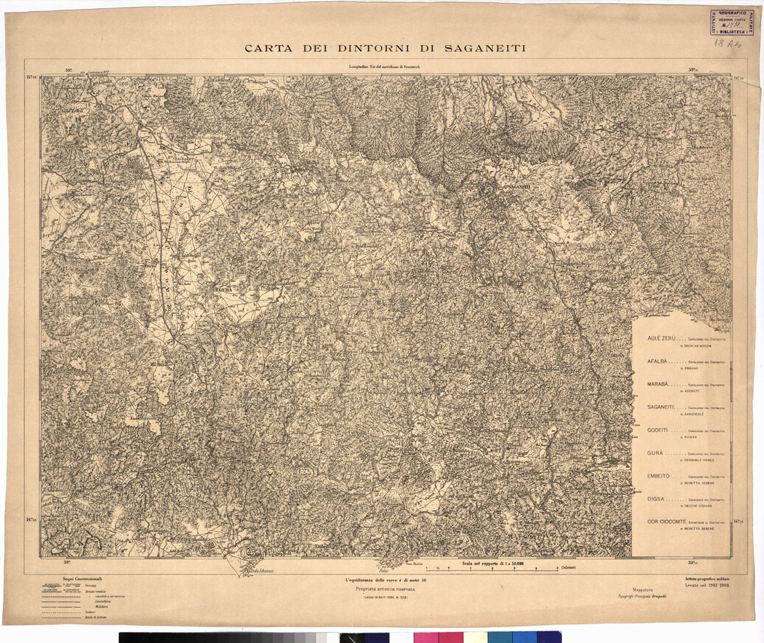 (N:1596) CARTA DEI DINTORNI DI SAGANEITI.
 (B0010522) Carte e stampe antiche: riproduzione a colori su carta (formato A1)
