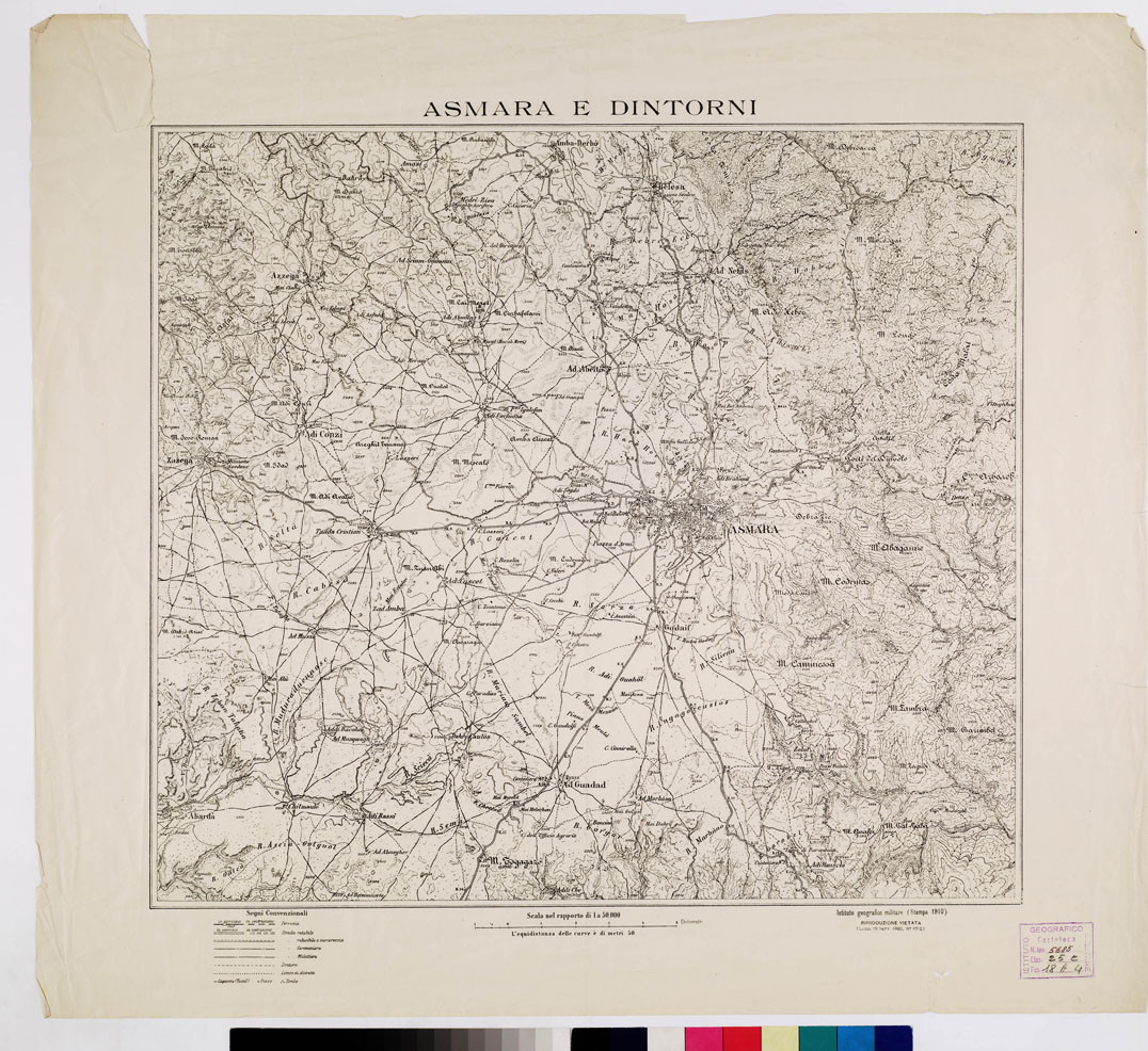 (N:189) ASMARA E DINTORNI - I.G.M. - Tavola 2 (B0010575) Carte e stampe antiche: riproduzione a colori su carta (formato A1)