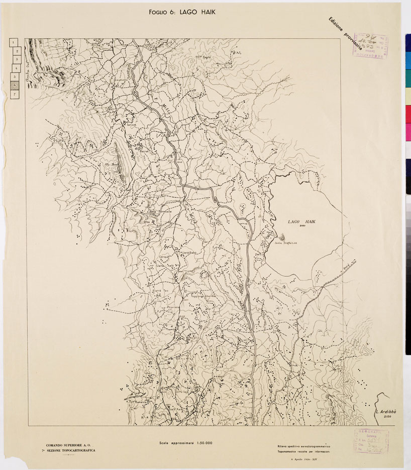 (N:11111) ITINERARIO QUORAM DESSIE' - LAGO HAIK - Foglio 6 (B0010595) Carte e stampe antiche: riproduzione a colori su carta (formato A1)