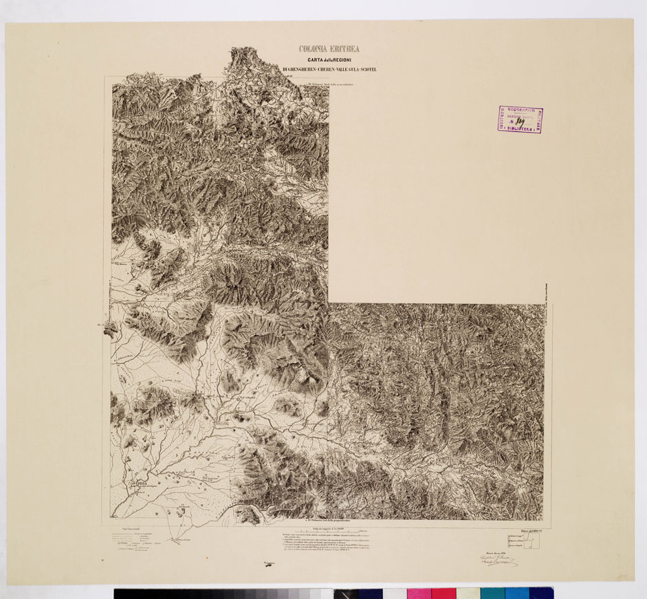 (N:8904) COLONIA ERITREA - REGIONE GHENGHEREN-CHEREN-VALLE GULA-SCIOTEL - Foglio 4 (B0010665) Carte e stampe antiche: riproduzione a colori su carta (formato A1)