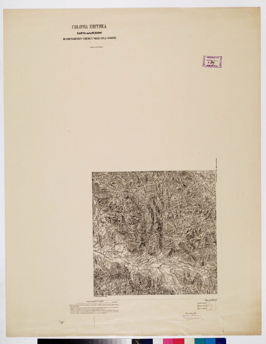 (N:8905) COLONIA ERITREA - REGIONE GHENGHEREN-CHEREN-VALLE GULA-SCIOTEL - Foglio 5 (B0010666) Carte e stampe antiche: riproduzione a colori su carta (formato A1)