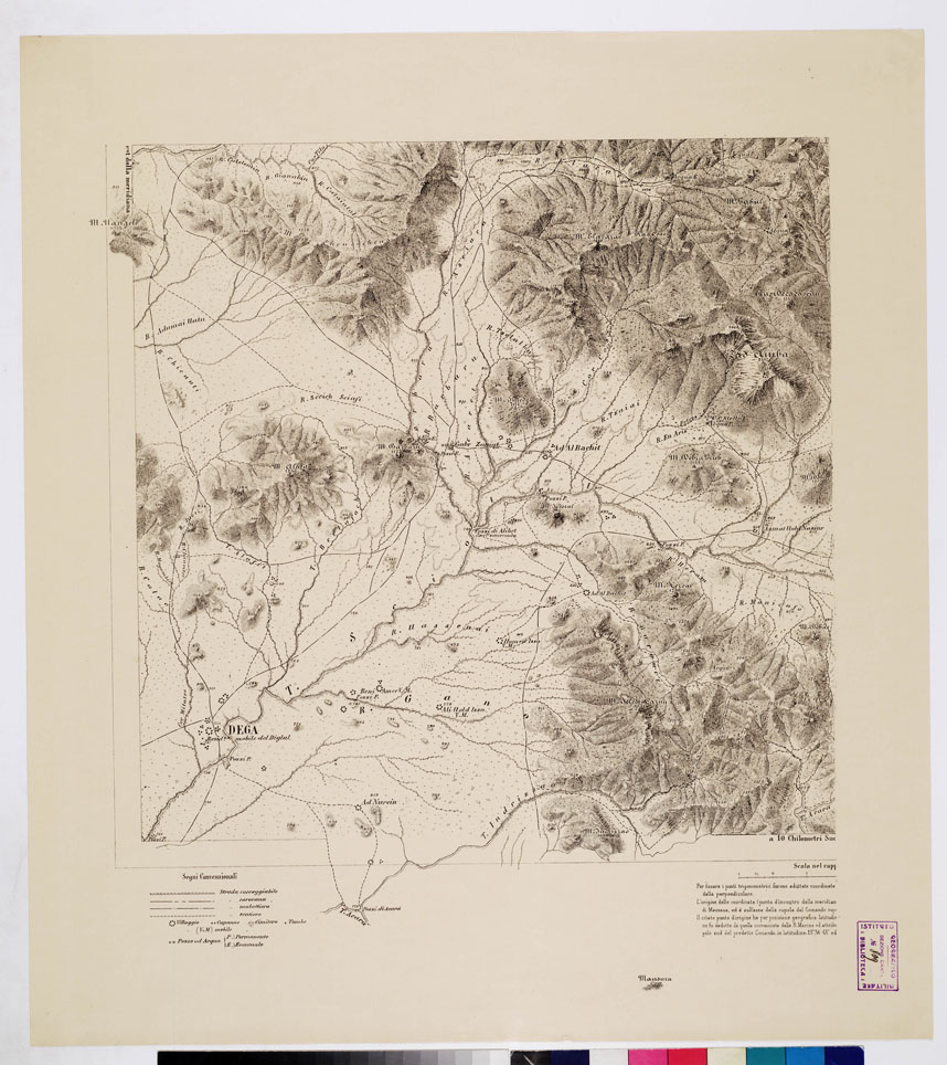 (N:8907) COLONIA ERITREA - REGIONE GHENGHEREN-CHEREN-VALLE GULA-SCIOTEL - Foglio 7 (B0010668) Carte e stampe antiche: riproduzione a colori su carta (formato A1)