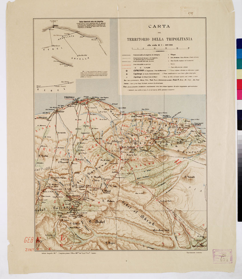 (N:2124) CARTA DEL TERRITORIO DELLA TRIPOLITANIA (B0010715) Carte e stampe antiche: riproduzione a colori su carta (formato A1)