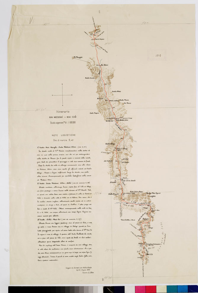 (N:10986) ITINERARIO MAI MESGHI MAI CIO TAVOLA V (B0010788) Carte e stampe antiche: riproduzione a colori su carta (formato A1)
