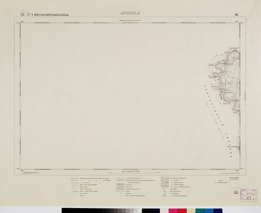 (N:3457) CARTA DELLA MEDIA GOSCIA E BASSA GOSCIA (a colori) Fogli n. 9+9 - Foglio 4 AUGHELE III (B0010849) Carte e stampe antiche: riproduzione a colori su carta (formato A1)
