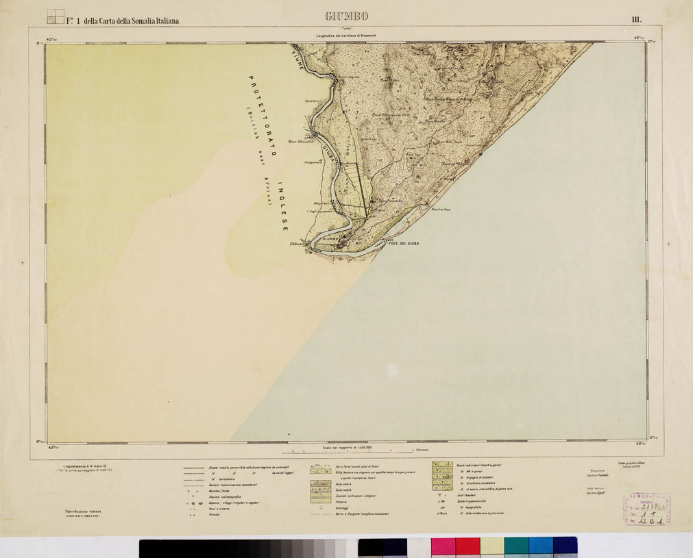 (N:3441) CARTA DELLA MEDIA GOSCIA E BASSA GOSCIA (a colori) - Fogli n. 9+9 - Foglio 1 Giumbo III (B0010865) Carte e stampe antiche: riproduzione a colori su carta (formato A1)