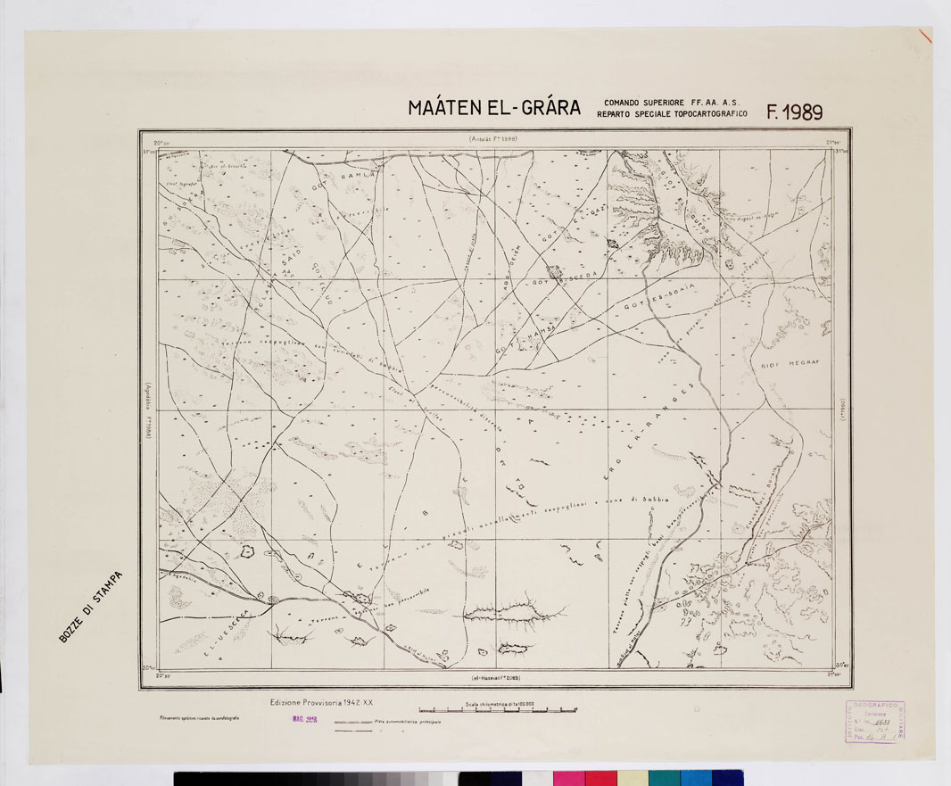 (N:3320) CARTA DELLA LIBIA - MAATEN EL-GRARA - Foglio 1989 (B0010877) Carte e stampe antiche: riproduzione a colori su carta (formato A1)