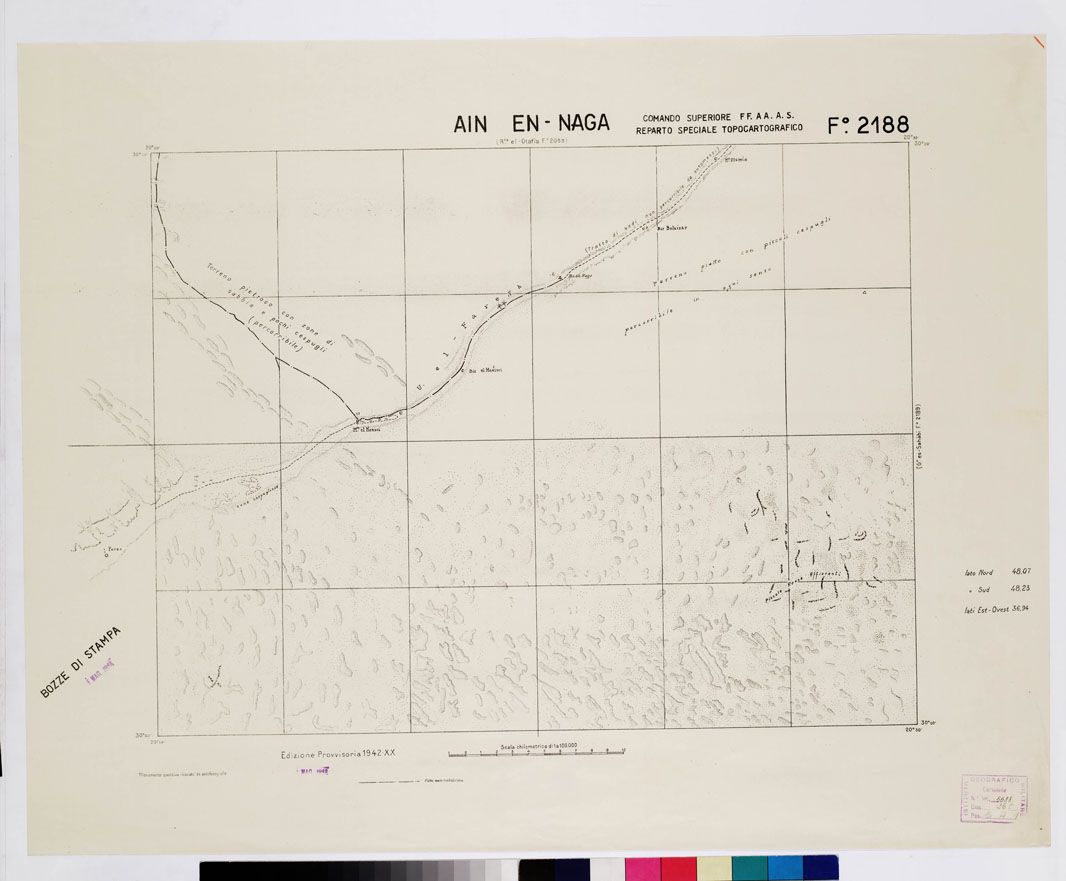 (N:3304) CARTA DELLA LIBIA - AIN EN NAGA Foglio 2188 (B0010878) Carte e stampe antiche: riproduzione a colori su carta (formato A1)
