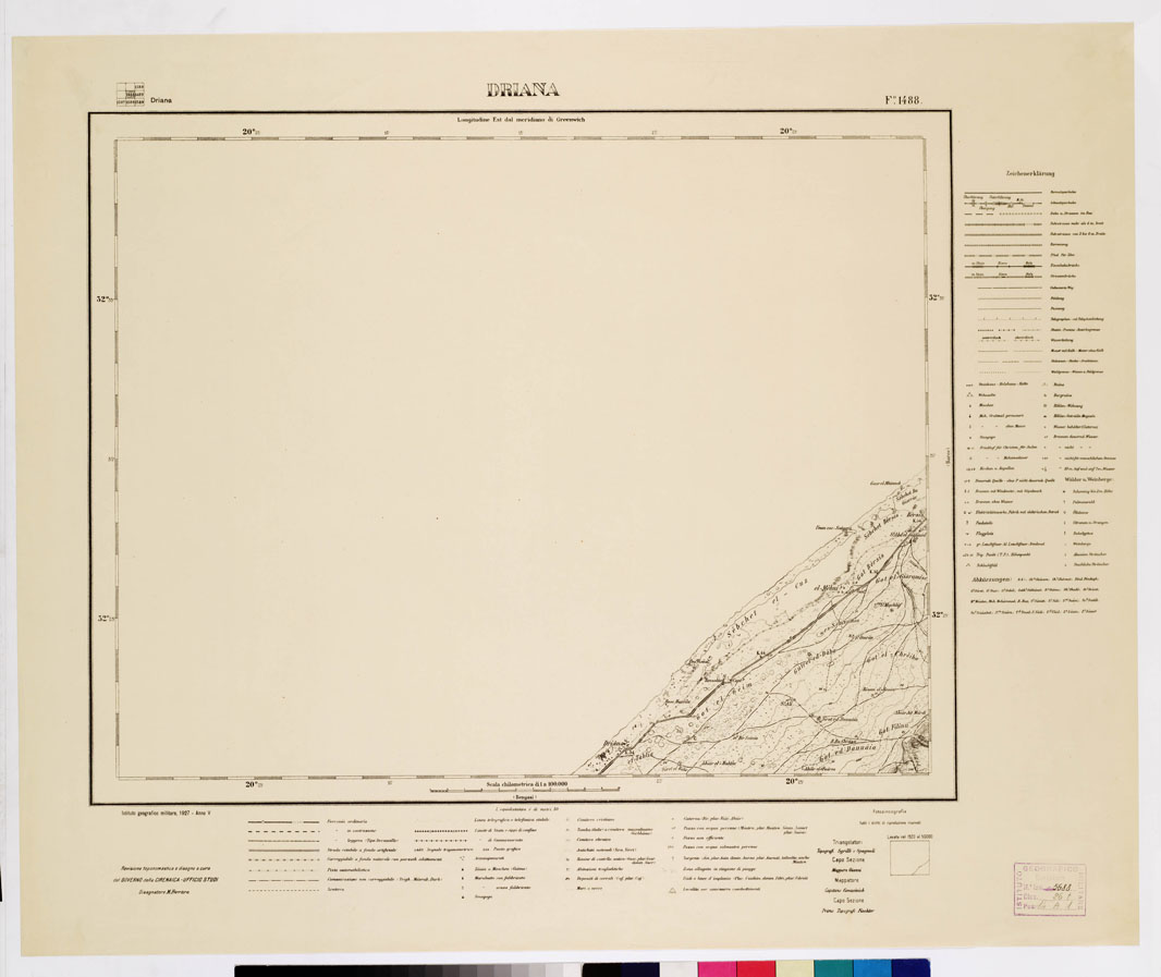 (N:3312) CARTA DELLA LIBIA - DRIANA Foglio 1488 (B0010886) Carte e stampe antiche: riproduzione a colori su carta (formato A1)