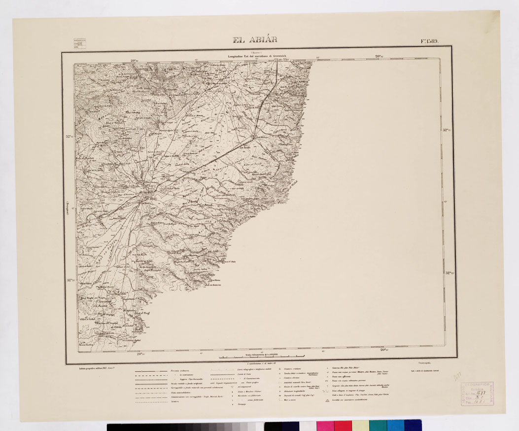 (N:3313) CARTA DELLA LIBIA - EL ABIAR Foglio 1589 (B0010888) Carte e stampe antiche: riproduzione a colori su carta (formato A1)