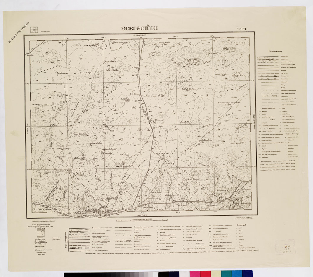 (N:3325) CARTA DELLA LIBIA - SCECSCIUCH - Foglio 1571 (B0010889) Carte e stampe antiche: riproduzione a colori su carta (formato A1)