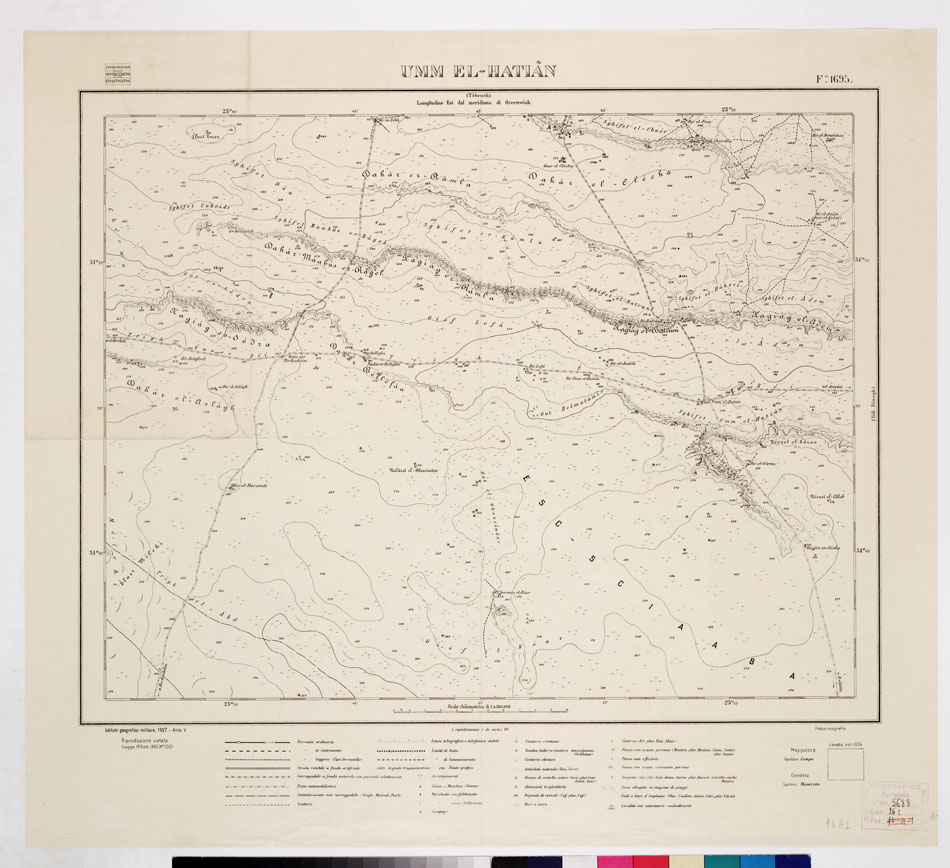 (N:3328) CARTA DELLA LIBIA - UMM EL HATIAN - Foglio 1695 (B0010891) Carte e stampe antiche: riproduzione a colori su carta (formato A1)