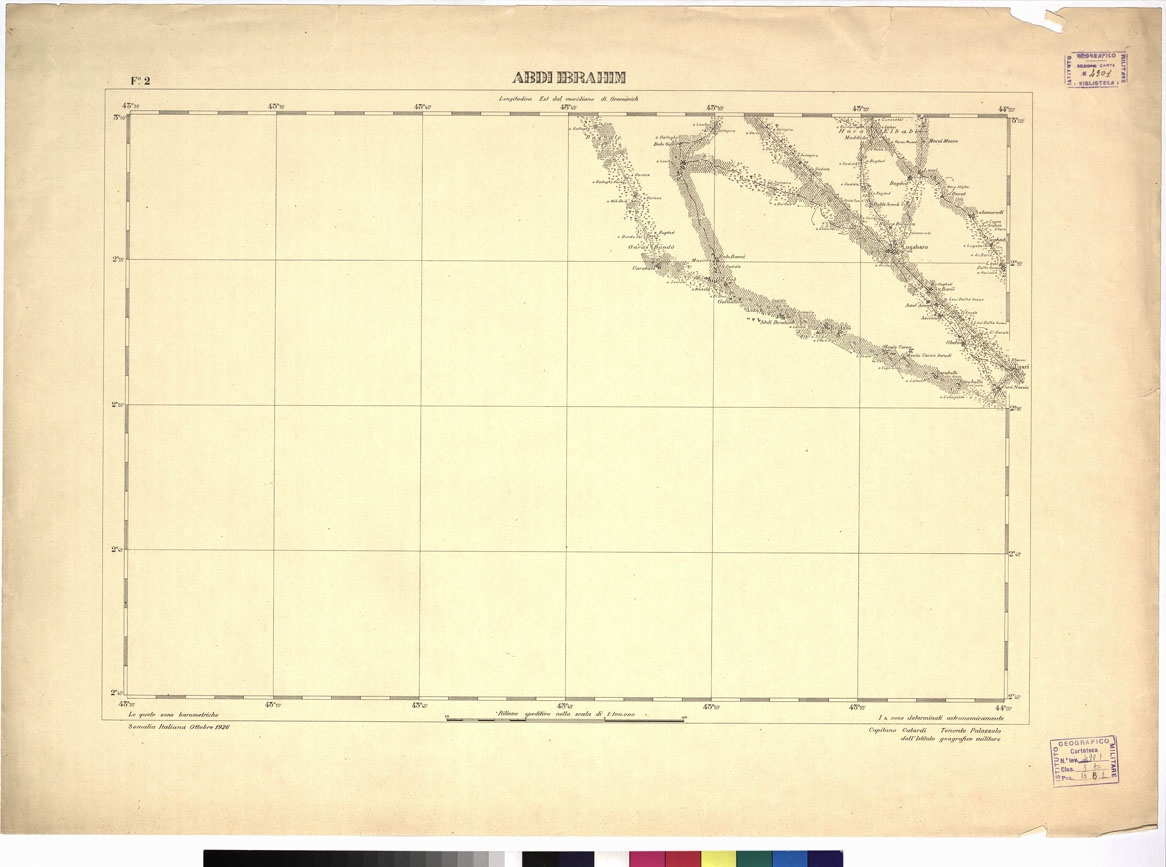(N:3667) SOMALIA ITALIANA. RILIEVI SPEDITIVI - Tavola 6 Foglio 2 (B0010908) Carte e stampe antiche: riproduzione a colori su carta (formato A1)