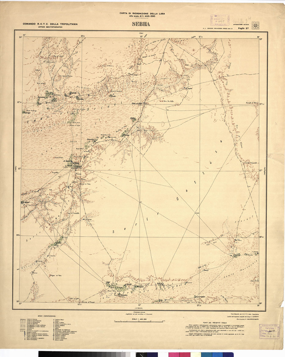 (N:4055) CARTA DI RICOGNIZIONE DELLA LIBIA (B0010915) Carte e stampe antiche: riproduzione a colori su carta (formato A1)