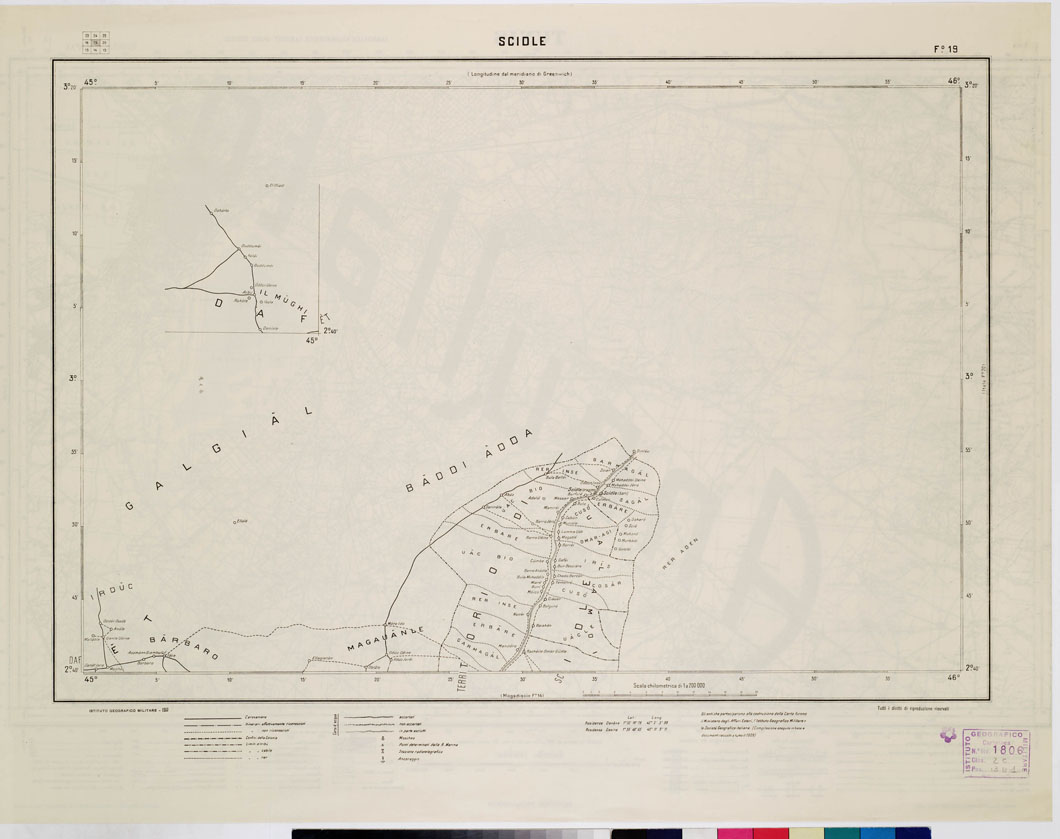 (N:4472) CARTA DIMOSTRATIVA DELLA SOMALIA ITALIANA. I.G.M. - Foglio 19 SCIOLE (B0010961) Carte e stampe antiche: riproduzione a colori su carta (formato A1)