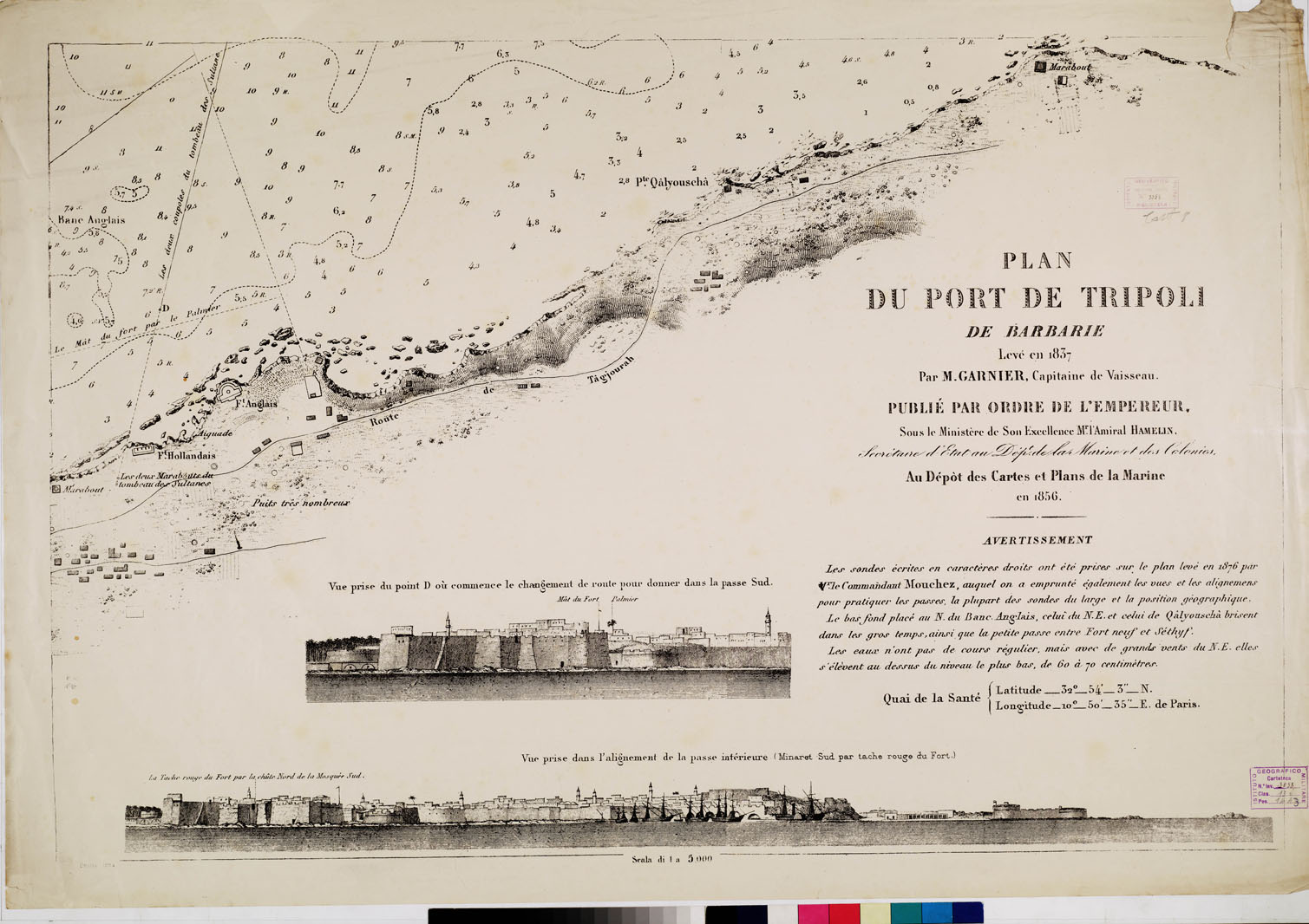 (N:14068) PLAN DU PORT DE TRIPOLI DE BARBARIE - Foglio 1 (B0011012) Carte e stampe antiche: riproduzione a colori su carta (formato A1)