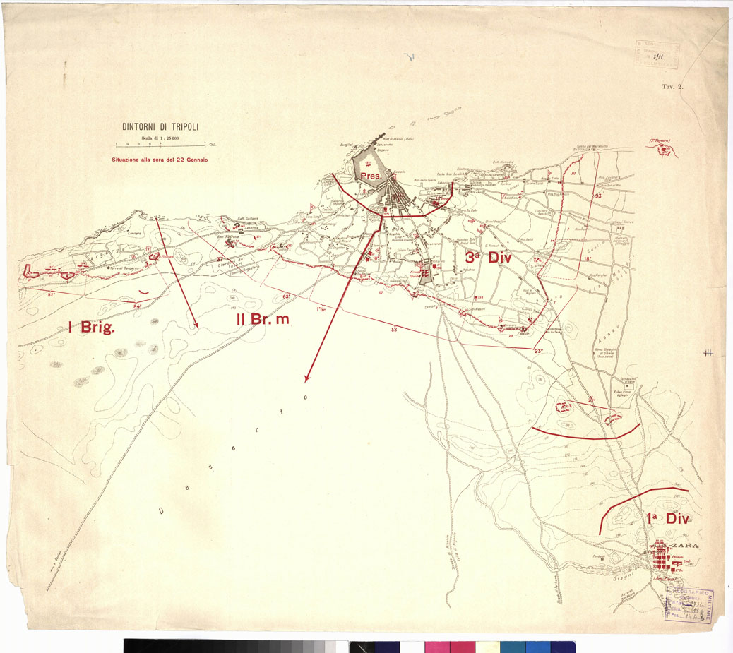 (N:9785) DINTORNI DI TRIPOLI - Tavola 2 (B0011071) Carte e stampe antiche: riproduzione a colori su carta (formato A1)