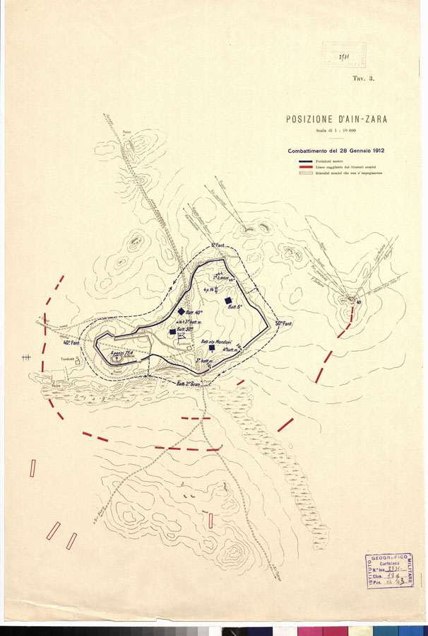 (N:9784) POSIZIONE D'AIN-ZARA -Tavola 3 (B0011072) Carte e stampe antiche: riproduzione a colori su carta (formato A1)