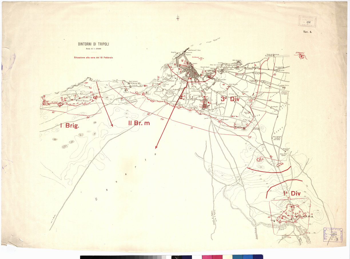 (N:9783) DINTORNI DI TRIPOLI -Tavola 4 (B0011073) Carte e stampe antiche: riproduzione a colori su carta (formato A1)