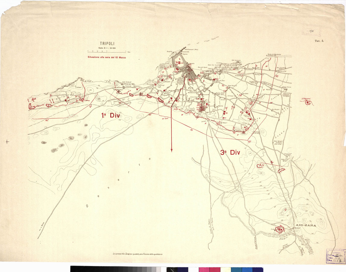 (N:9782) TRIPOLI - Tavola 5 (B0011074) Carte e stampe antiche: riproduzione a colori su carta (formato A1)