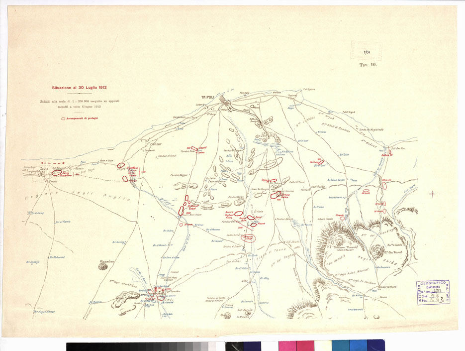 (N:9786) TRIPOLI E DINTORNI - Tavola 10 (B0011079) Carte e stampe antiche: riproduzione a colori su carta (formato A1)