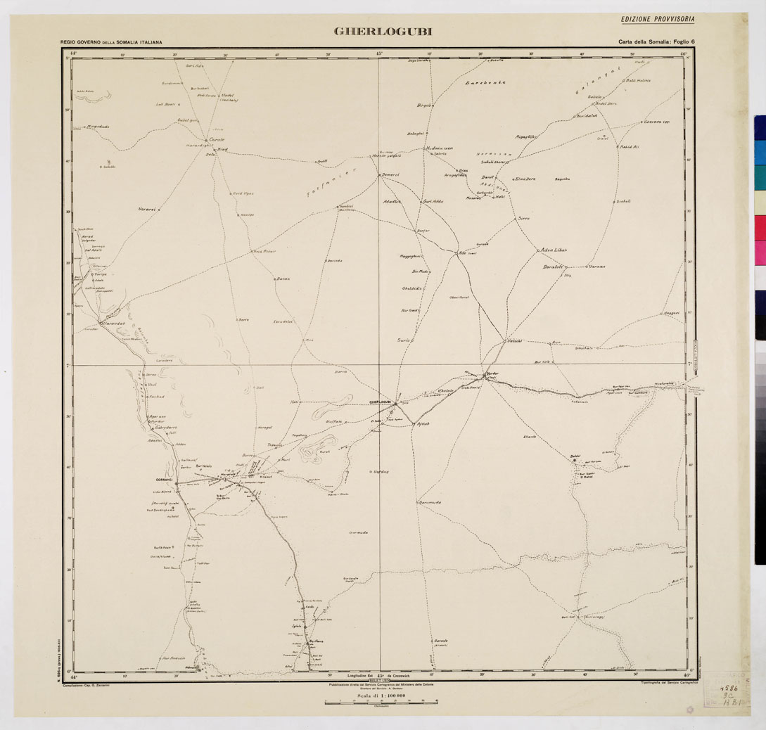 (N:3659) CARTA DELLA SOMALIA - Foglio 6 GHERLOGUBI (B0011195) Carte e stampe antiche: riproduzione a colori su carta (formato A1)