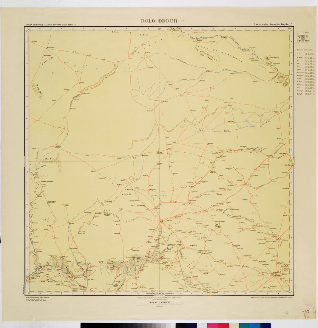 (N:3642) CARTA DELLA SOMALIA - Foglio 10 DOLO-ODDUR (B0011198) Carte e stampe antiche: riproduzione a colori su carta (formato A1)