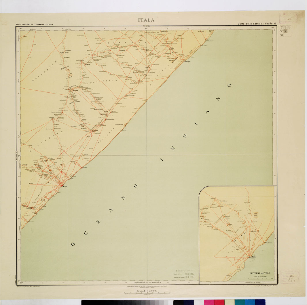 (N:3649) CARTA DELLA SOMALIA - Foglio 17 ITALA (B0011205) Carte e stampe antiche: riproduzione a colori su carta (formato A1)