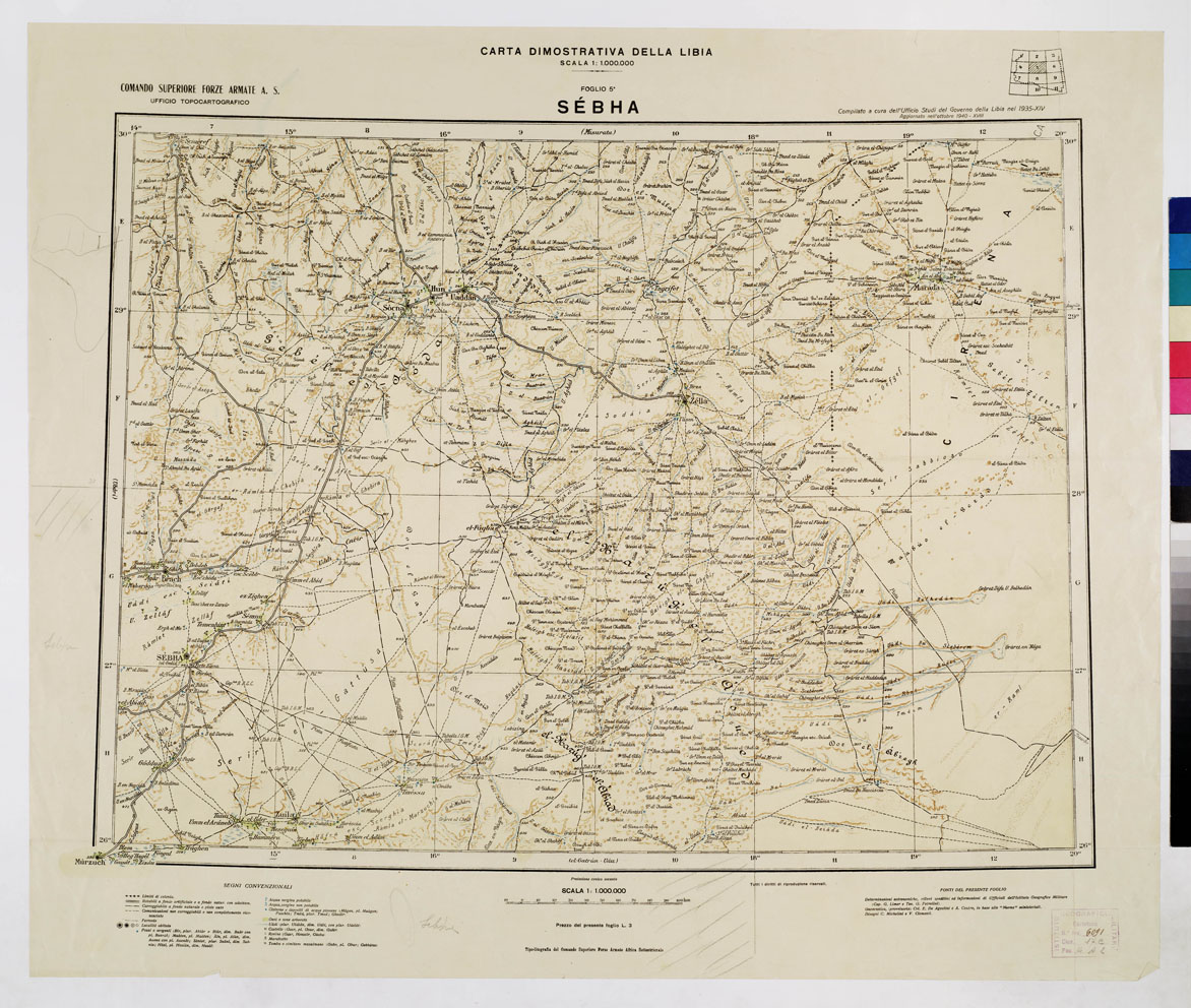 (N:4289) CARTA DIMOSTRATIVA DELLA LIBIA - Foglio 5 SEBHA (B0011283) Carte e stampe antiche: riproduzione a colori su carta (formato A1)