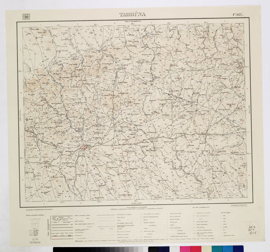 (N:7683) CARTA TOPOGRAFICA DELLA LIBIA - TARHUNA Foglio 1475 (B0011297) Carte e stampe antiche: riproduzione a colori su carta (formato A1)