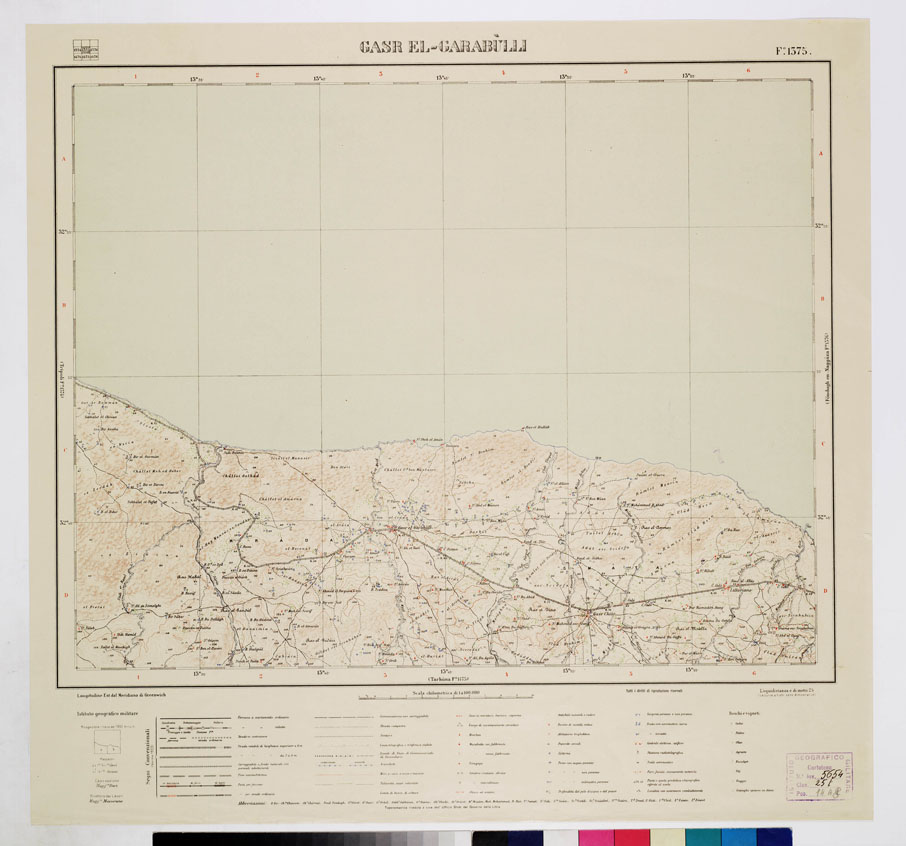 (N:7664) CARTA TOPOGRAFICA DELLA LIBIA - GASR EL - GARABULLI Foglio 1375 (B0011298) Carte e stampe antiche: riproduzione a colori su carta (formato A1)