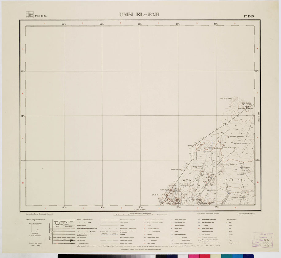 (N:7686) CARTA TOPOGRAFICA DELLA LIBIA - UMM EL-FAR Foglio 1569 (B0011301) Carte e stampe antiche: riproduzione a colori su carta (formato A1)