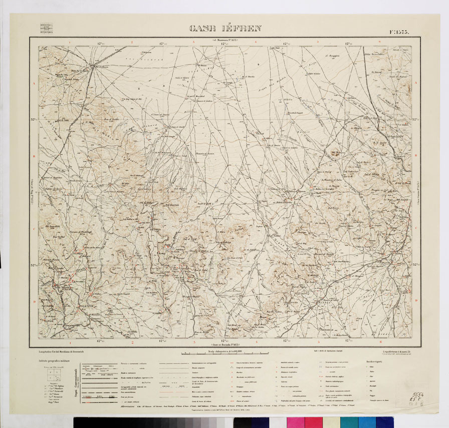 (N:7667) CARTA TOPOGRAFICA DELLA LIBIA - GASR IEFREN Foglio 1573 (B0011303) Carte e stampe antiche: riproduzione a colori su carta (formato A1)