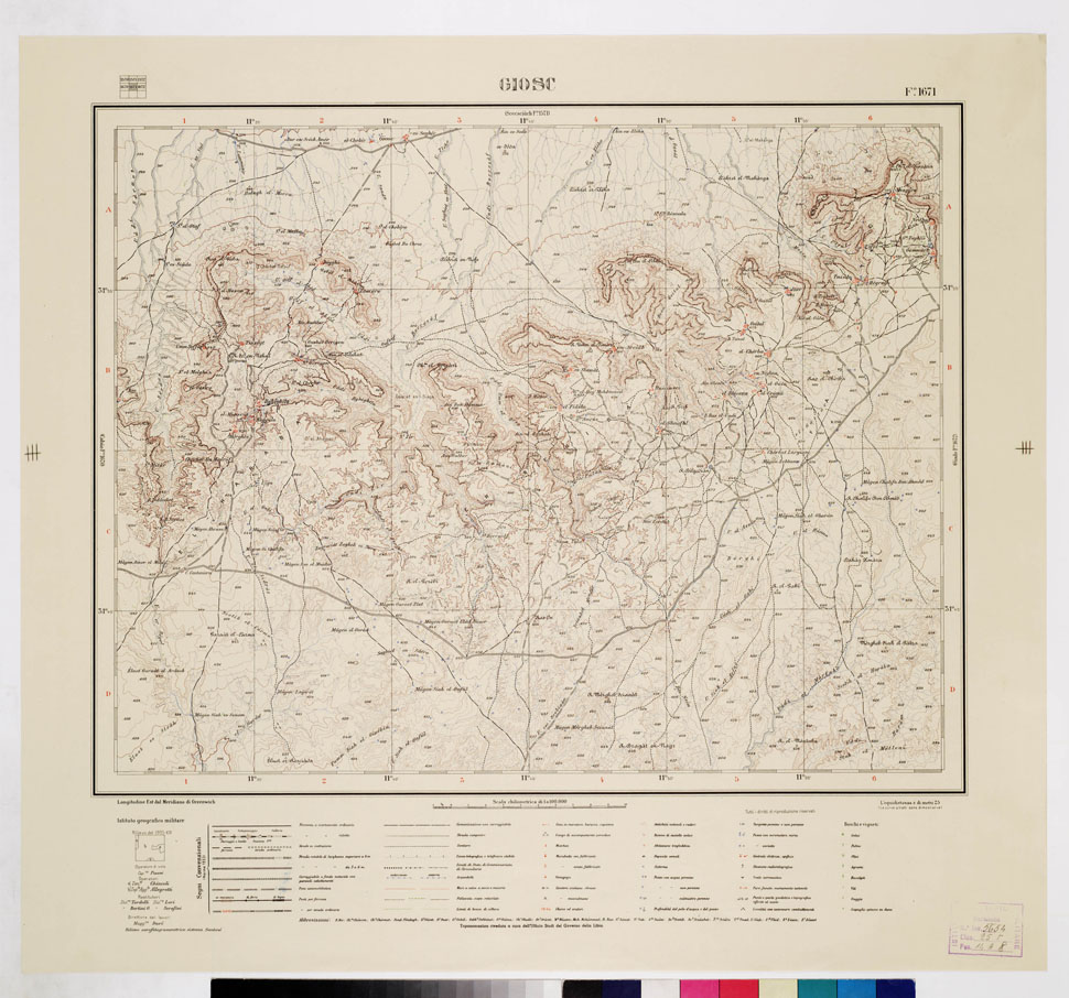 (N:7670) CARTA TOPOGRAFICA DELLA LIBIA - GIOSC Foglio 1671 (B0011308) Carte e stampe antiche: riproduzione a colori su carta (formato A1)