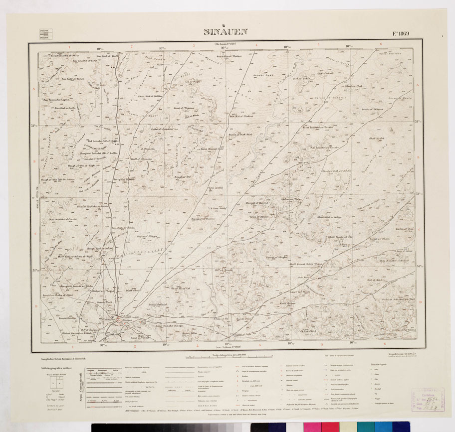 (N:7681) CARTA TOPOGRAFICA DELLA LIBIA - SINAUEN Foglio 1869 (B0011310) Carte e stampe antiche: riproduzione a colori su carta (formato A1)