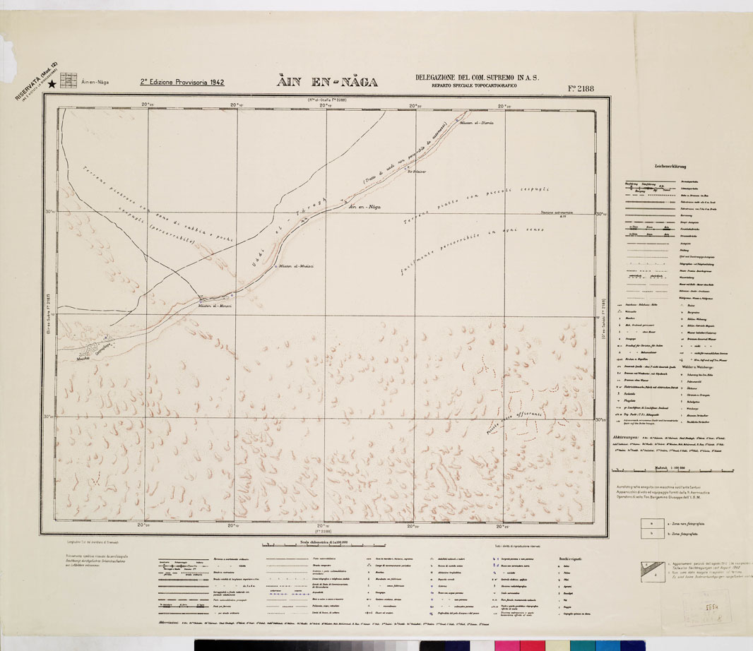 (N:7641) CARTA TOPOGRAFICA DELLA LIBIA - AIN EN-NAGA Foglio 2188 (B0011316) Carte e stampe antiche: riproduzione a colori su carta (formato A1)