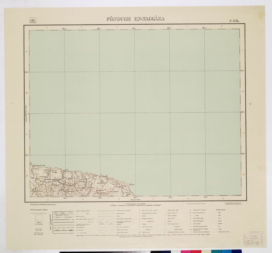 (N:7662) CARTA TOPOGRAFICA DELLA LIBIA - FONDUCH EN-NAGGAZA Foglio 1376 (B0011328) Carte e stampe antiche: riproduzione a colori su carta (formato A1)
