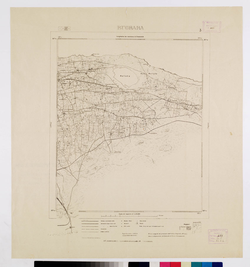 (N:9821) TRIPOLI E DINTORNI - Foglio 3 BUGRARA (B0011340) Carte e stampe antiche: riproduzione a colori su carta (formato A1)