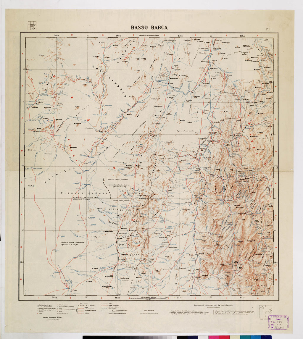 (N:4166) CARTA DIMOSTRATIVA DELLA COLONIA ERITREA E REGIONI ADIACENTI - Foglio 1 BASSO BARCA (B0011410) Carte e stampe antiche: riproduzione a colori su carta (formato A1)