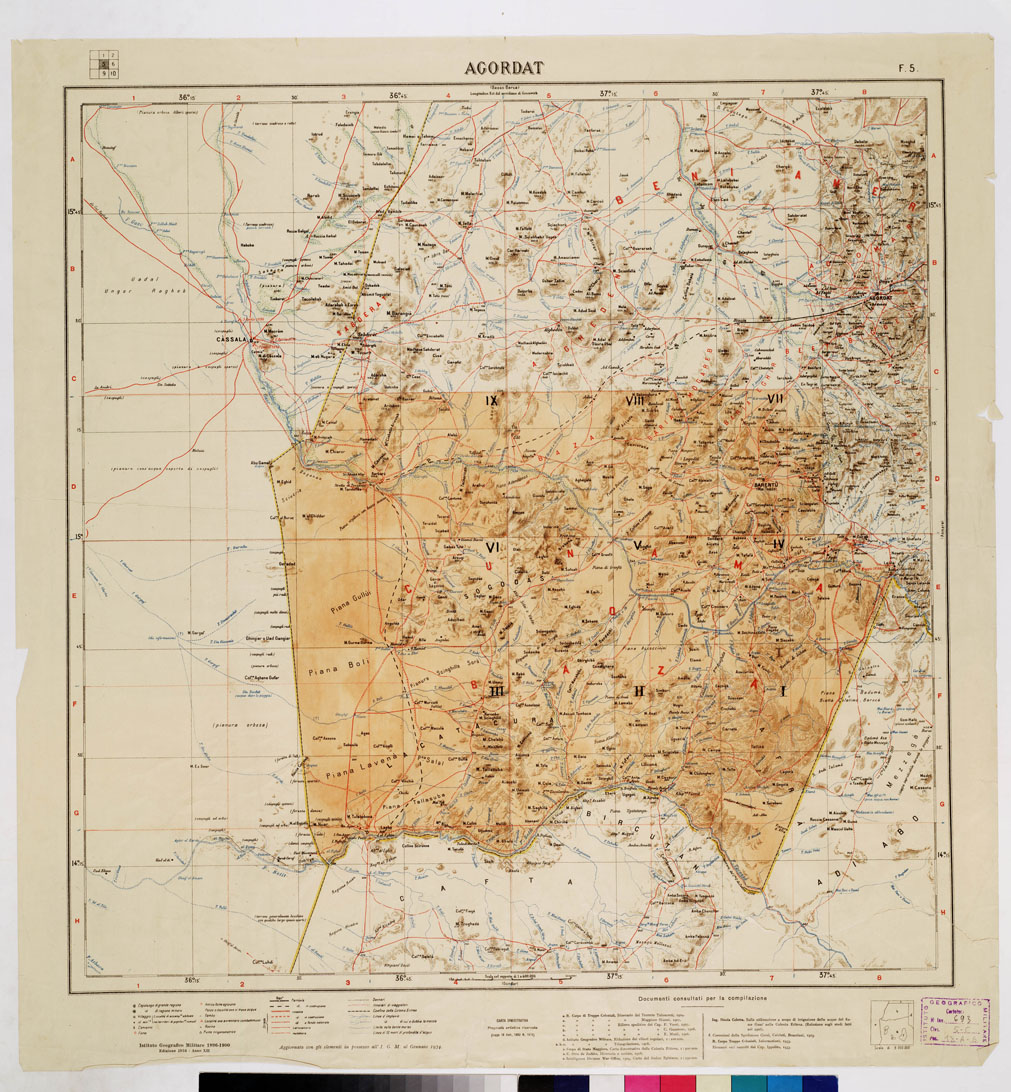 (N:4191) CARTA DIMOSTRATIVA DELLA COLONIA ERITREA E REGIONI ADIACENTI - Foglio 5 AGORDAT (B0011424) Carte e stampe antiche: riproduzione a colori su carta (formato A1)