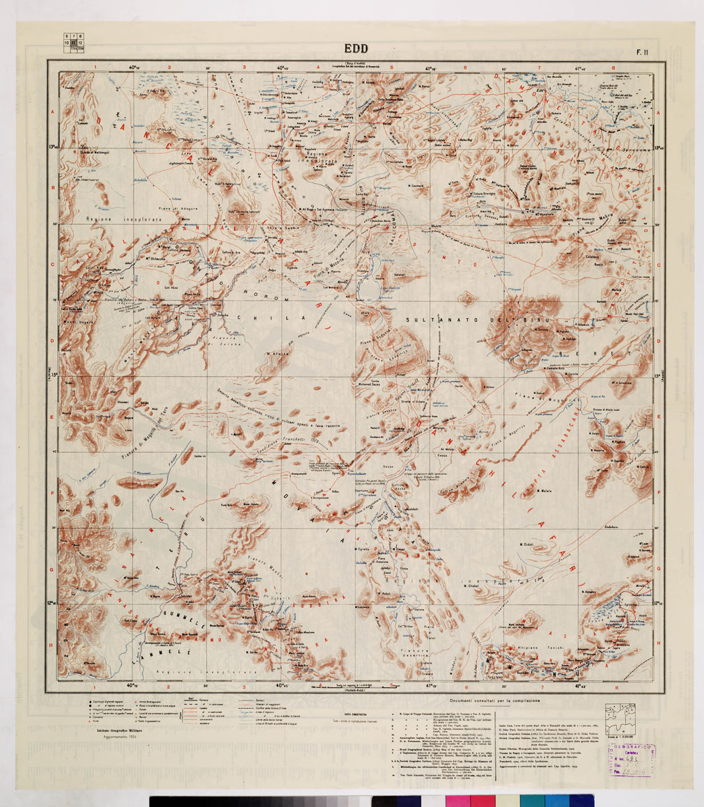 (N:4173) CARTA DIMOSTRATIVA DELLA COLONIA ERITREA E REGIONI ADIACENTI - Foglio 11 EDD (B0011440) Carte e stampe antiche: riproduzione a colori su carta (formato A1)