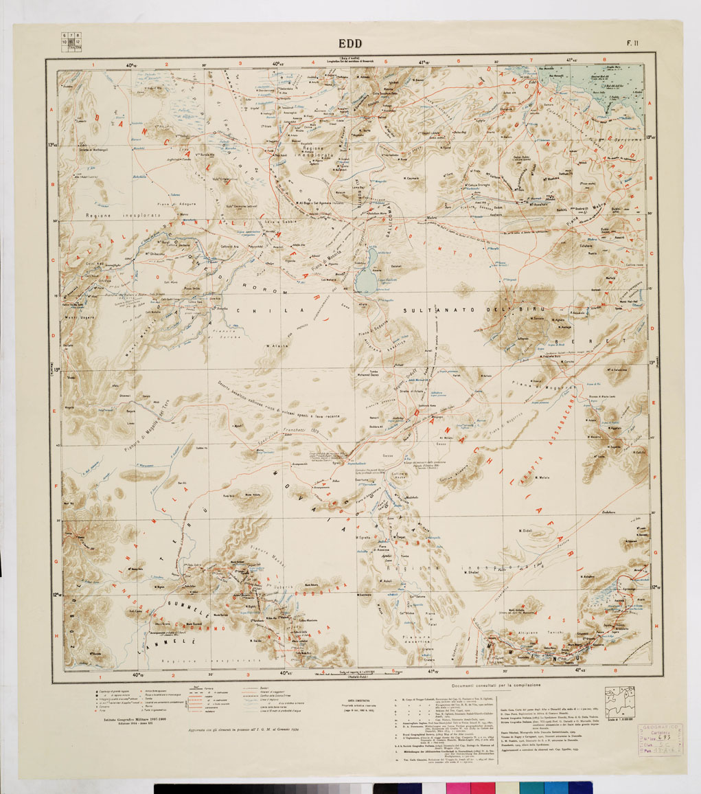 (N:4174) CARTA DIMOSTRATIVA DELLA COLONIA ERITREA E REGIONI ADIACENTI - Foglio 11 EDD (B0011441) Carte e stampe antiche: riproduzione a colori su carta (formato A1)