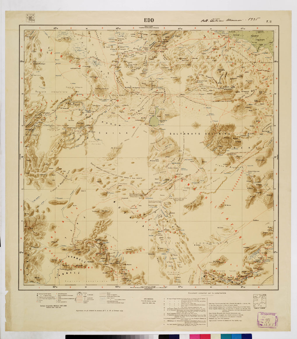 (N:4175) CARTA DIMOSTRATIVA DELLA COLONIA ERITREA E REGIONI ADIACENTI - Foglio 11 EDD (B0011442) Carte e stampe antiche: riproduzione a colori su carta (formato A1)