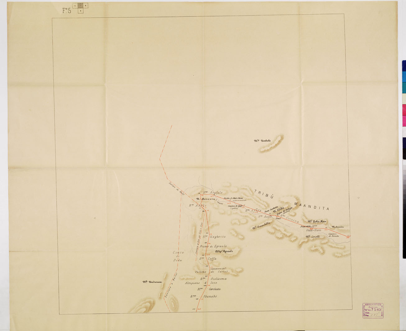 (N:11048) ITINERARIO DA ASSAB ALL'AUSSA - Foglio 5 (B0011462) Carte e stampe antiche: riproduzione a colori su carta (formato A1)