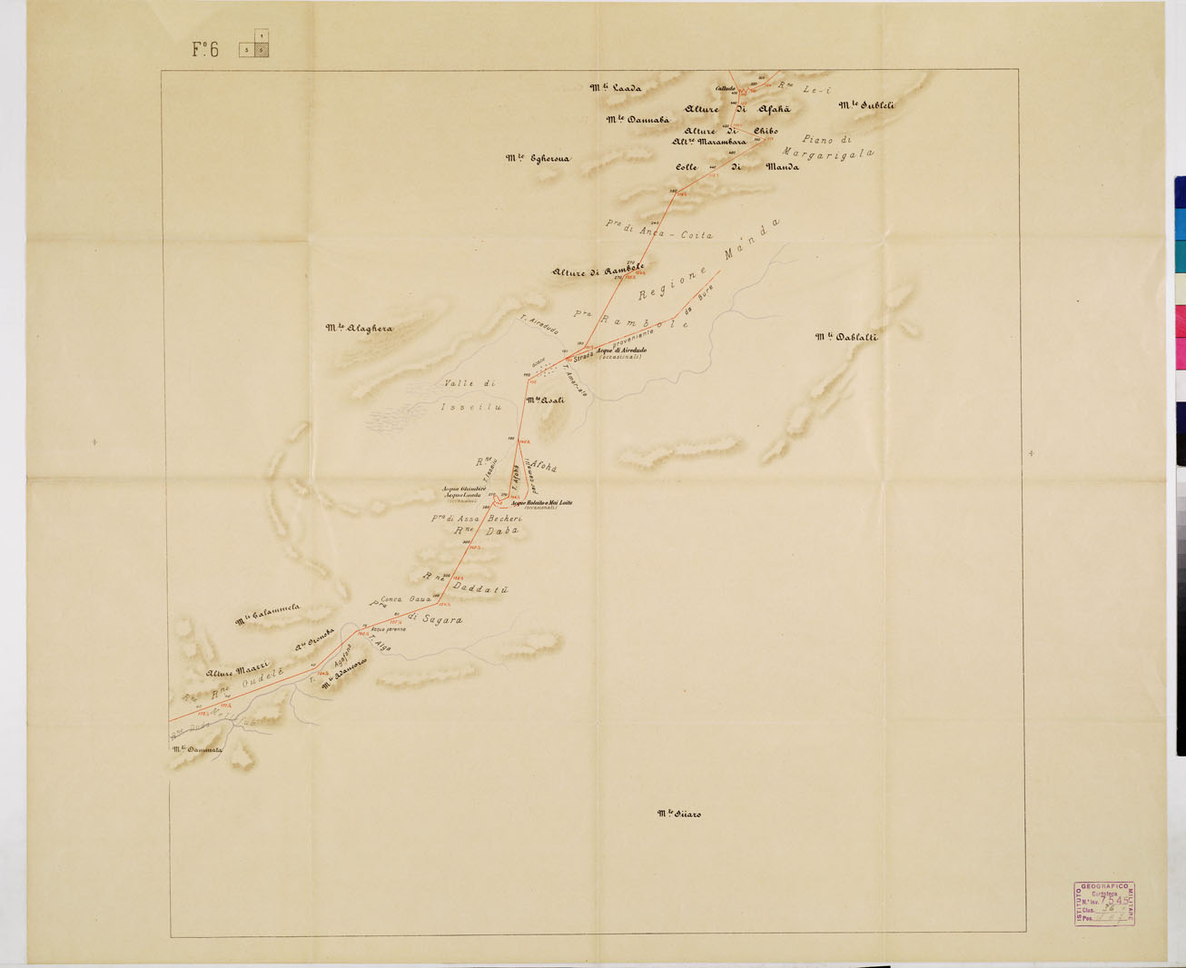 (N:11049) ITINERARIO DA ASSAB ALL'AUSSA - Foglio 6 (B0011463) Carte e stampe antiche: riproduzione a colori su carta (formato A1)