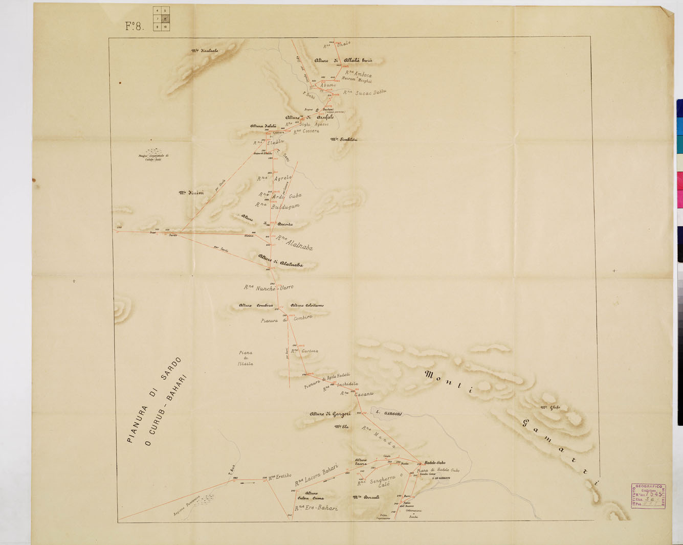 (N:11051) ITINERARIO DA ASSAB ALL'AUSSA - Foglio 8 (B0011465) Carte e stampe antiche: riproduzione a colori su carta (formato A1)