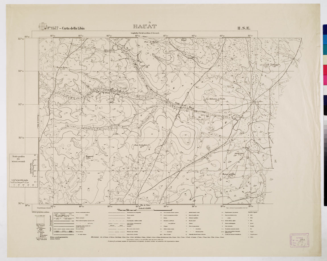 (N:3688) CARTA DELLA TRIPOLITANIA (CARTA DELLA LIBIA) - Foglio 1577 HAUAT II.S.E. (B0011477) Carte e stampe antiche: riproduzione a colori su carta (formato A1)