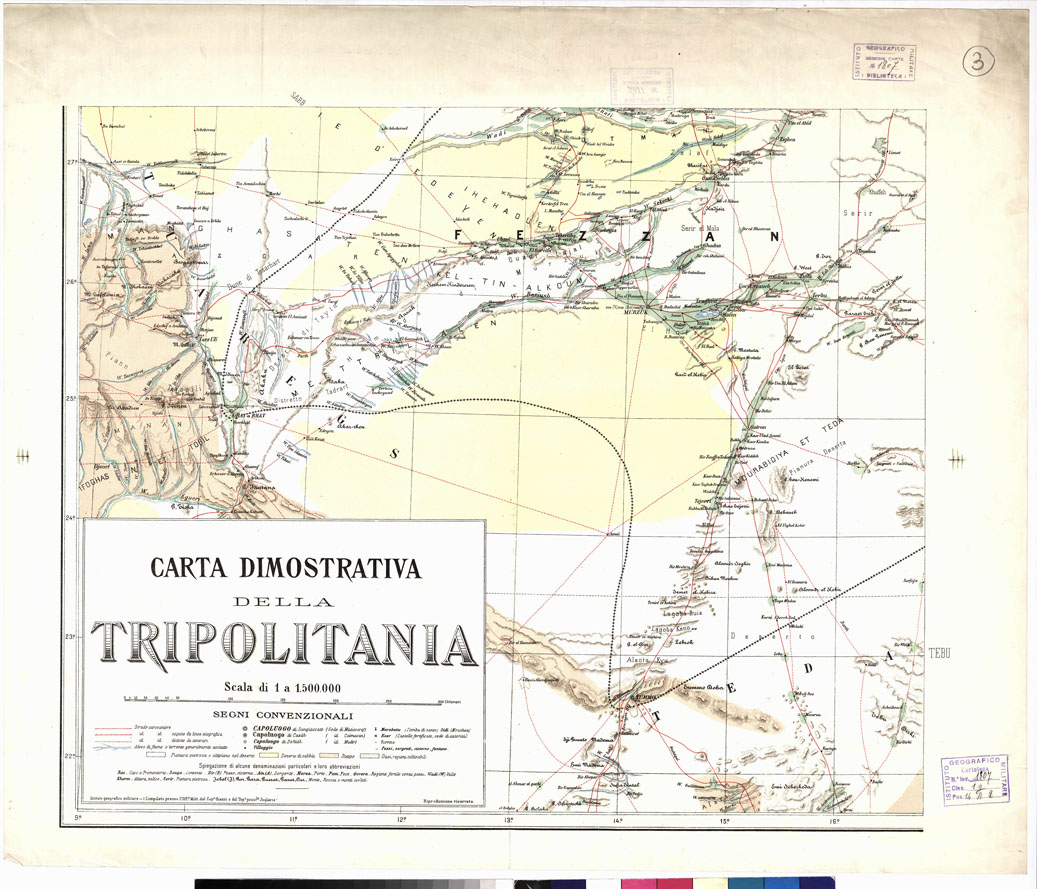 (N:4482) CARTA DIMOSTRATIVA DELLA TRIPOLITANIA - Foglio 3 (B0011505) Carte e stampe antiche: riproduzione a colori su carta (formato A1)