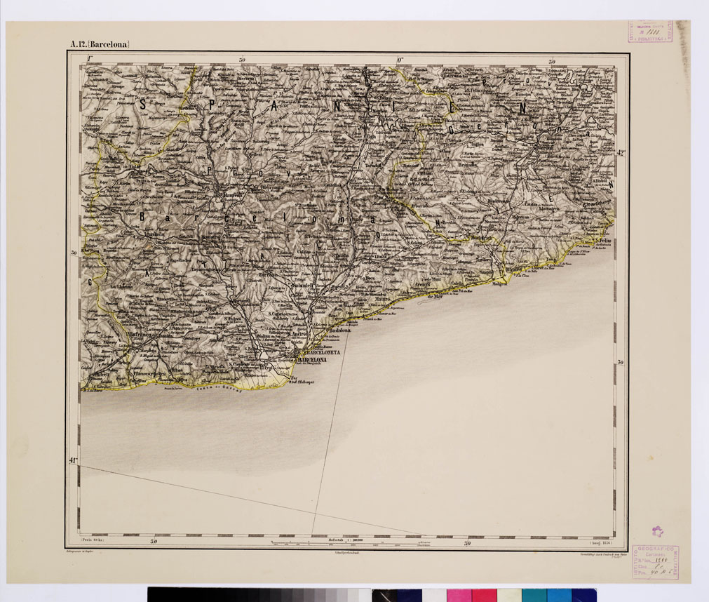(N:10162) GENERAL KARTE VON CENTRAL EUROPA - A 12 (BARCELONA) (B0011515) Carte e stampe antiche: riproduzione a colori su carta (formato A1)